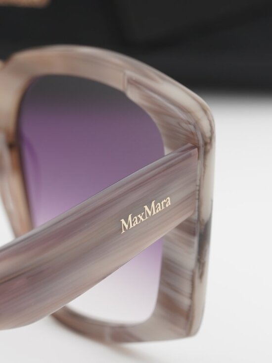Max Mara GLIMPSE6 MM0098 60Z Butterfly Sunglasses - Beige / Violet main image 7
